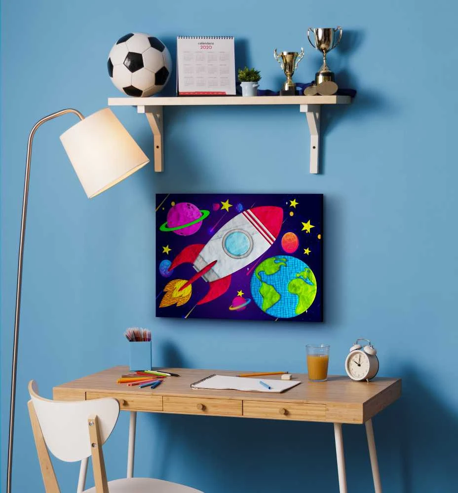Splat Planet paveikslas iš modelino, Kosmosas 30x40cm