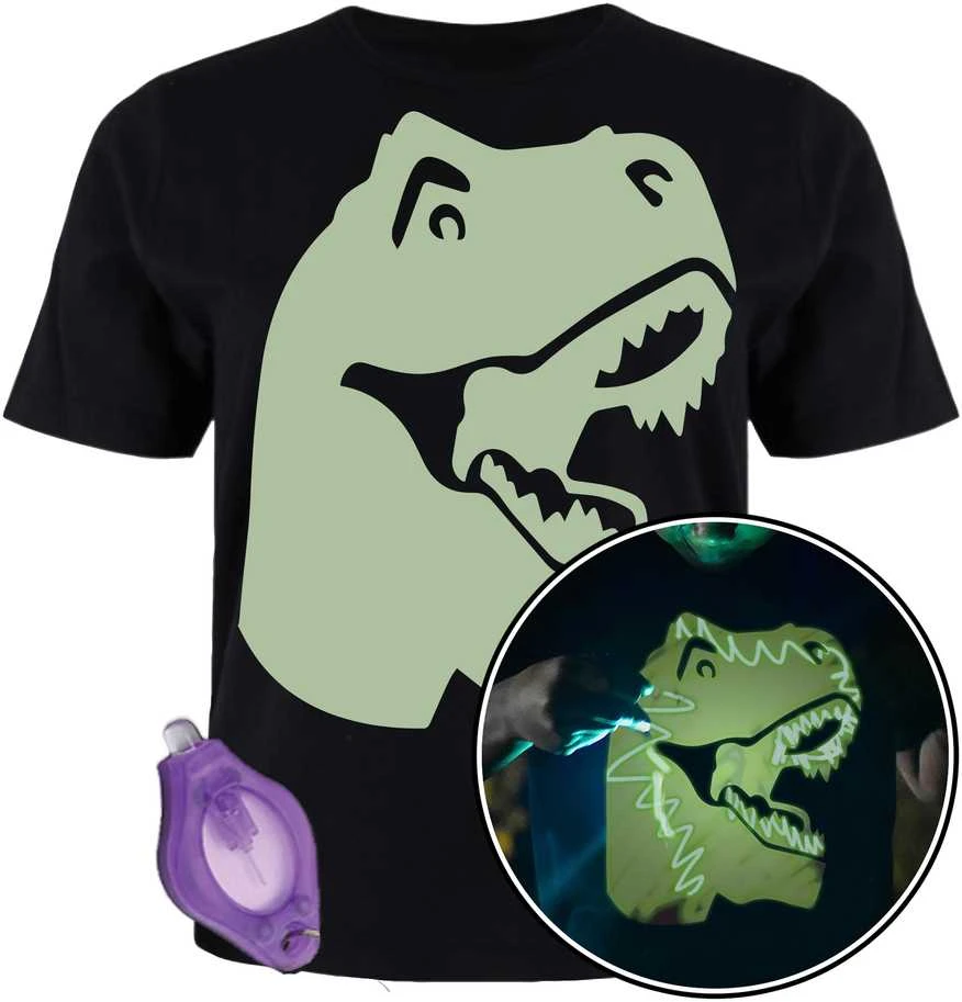 Splat Planet šviečiantys tamsoje marškinėliai, Dinozauras, Dydis: 5 - 6 metai