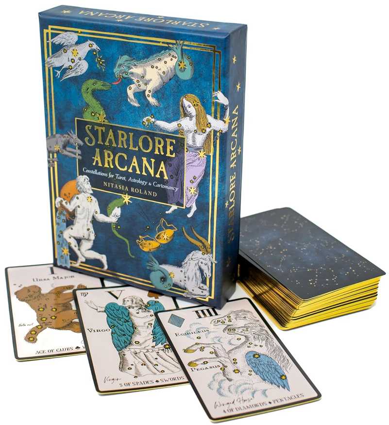 Weiser Books Tarot Kortų Rinkinys - Starlore Arcana 56 Kortos su Instrukciniu Knyga 13.4 x 18.9 cm