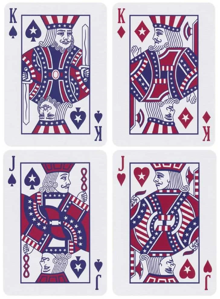 Bicycle Stars & Stripes žaidimo kortos – JAV vėliavos dizainas, pokeriui