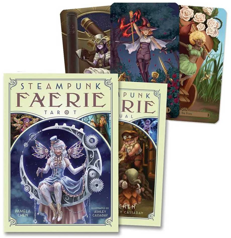 Taro kortų rinkinys - Llewellyn Steampunk Faerie 78 Kortos, 225 Puslapių Knyga