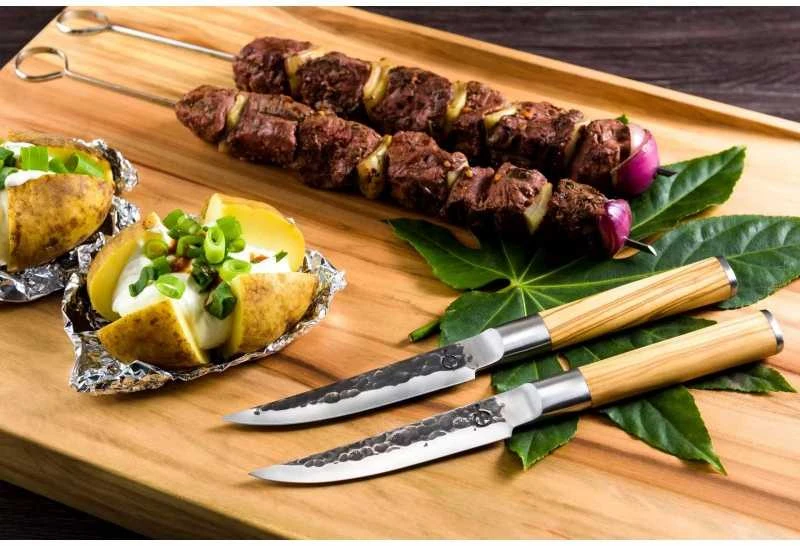 Japoniško plieno steiko peilių rinkinys STYLE DE VIE Olive Forged, 4 vnt.