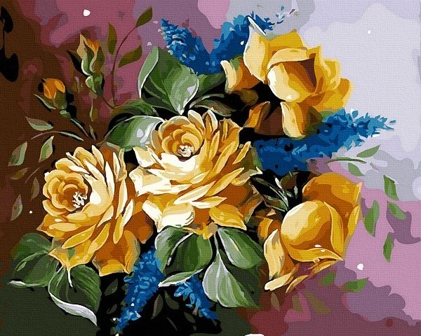 SuperColor Tapyba Pagal Skaičius: „Auksinės rožės“ 40x50 cm
