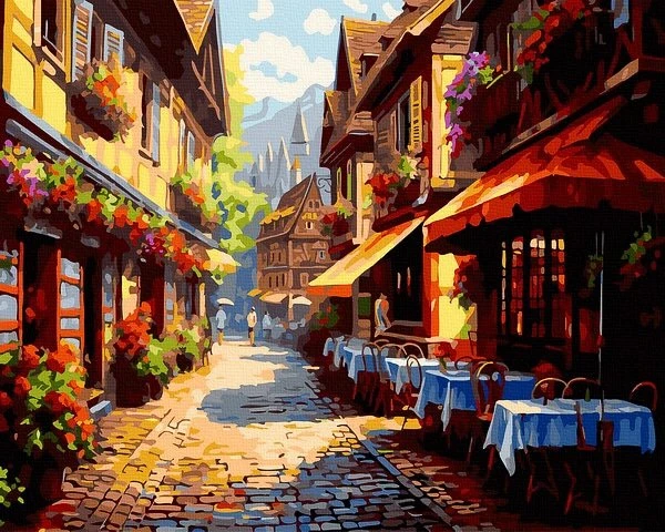 SuperColor Tapyba Pagal Skaičius: „Europietiška kavinė“ 40x50 cm