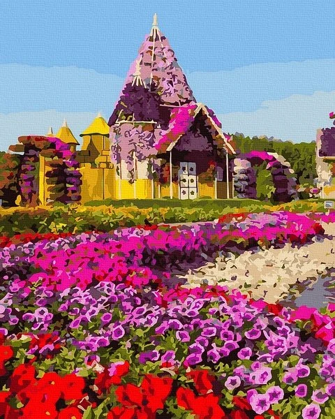 SuperColor Tapyba Pagal Skaičius: „Gėlių pilis“ 40x50 cm