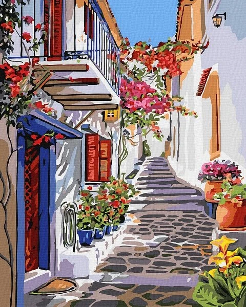 SuperColor Tapyba Pagal Skaičius: „Graikijos gatvelė“ 40x50 cm