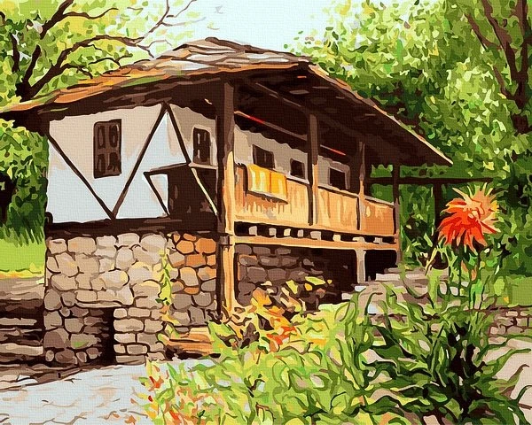 SuperColor Tapyba Pagal Skaičius: „Kaimiškas namelis“ 40x50 cm