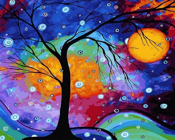 SuperColor Tapyba Pagal Skaičius: „Kosminis medis“ 40x50 cm