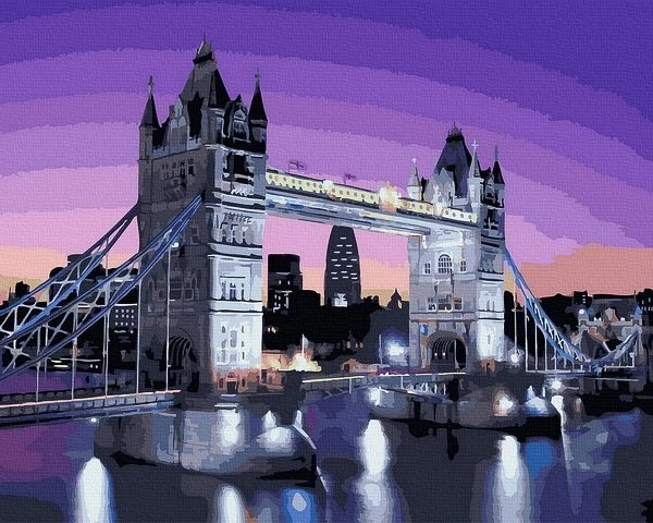 SuperColor Tapyba Pagal Skaičius: „Londono tiltas prieblandoje“ 40x50 cm