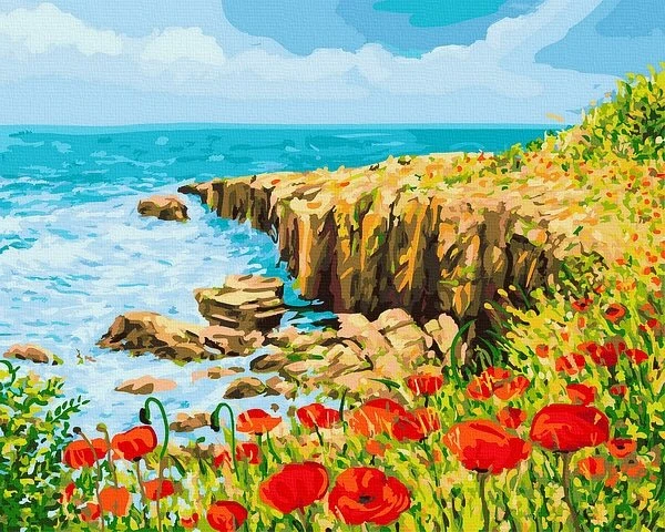 SuperColor Tapyba Pagal Skaičius: „Pajūrio aguonos“ 40x50 cm