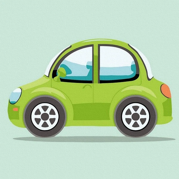 SuperColor Tapyba Pagal Skaičius: „Žalias automobilis“ 20x20 cm
