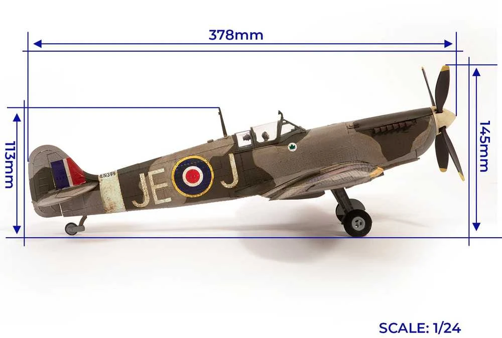 Supermarine Spitfire Mk IXc EN398 – 1:24 kolekcinis PREMIUM lėktuvo modelis (OcCre)