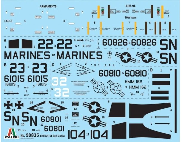 Surenkamas sraigtasparnio modelis Italeri AH-1T Sea Cobra 1/48 90835