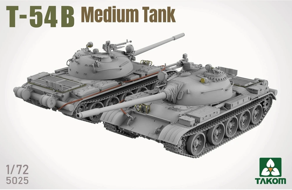 Surenkamas vidutinio tanko T-54B plastikinis modelis Takom 1/72 5025