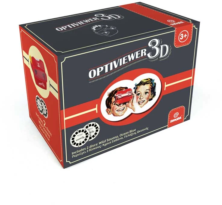 Retro 3D akiniai Optiviewer, su 2 diskais