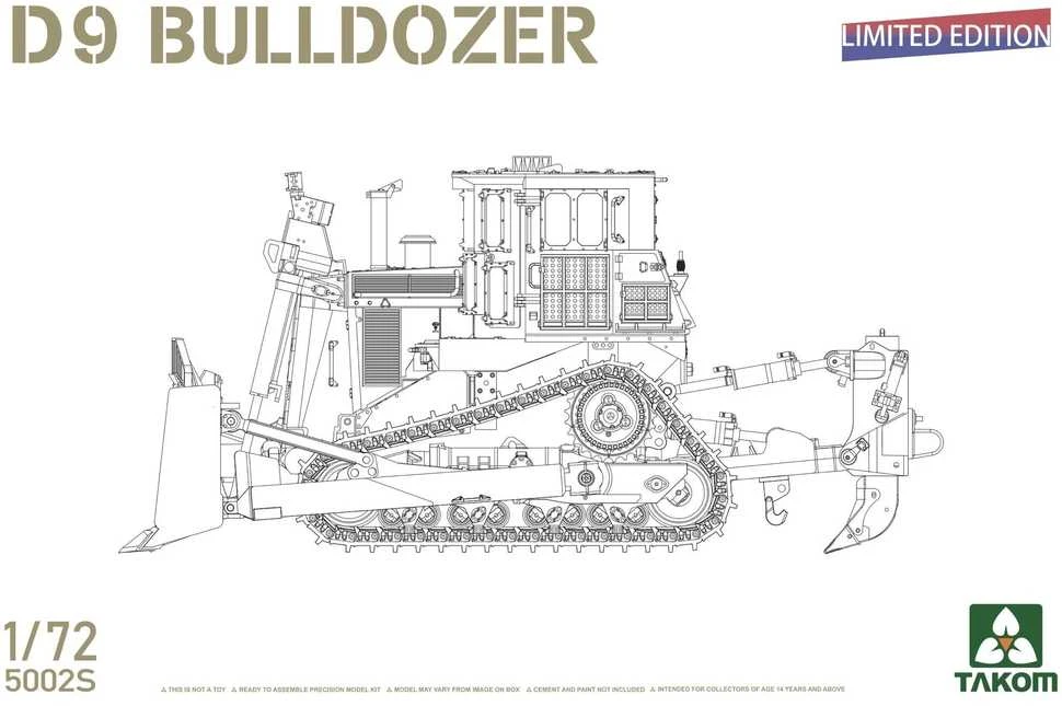 Takom Caterpillar D9 buldozeris 1/72 plastikinis modelis rinkimui