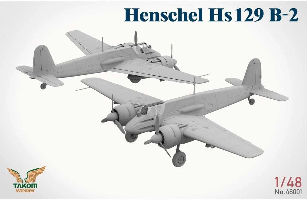 Takom Henschel Hs 129 B-2 lėktuvo modelis 1/48 su interjeru