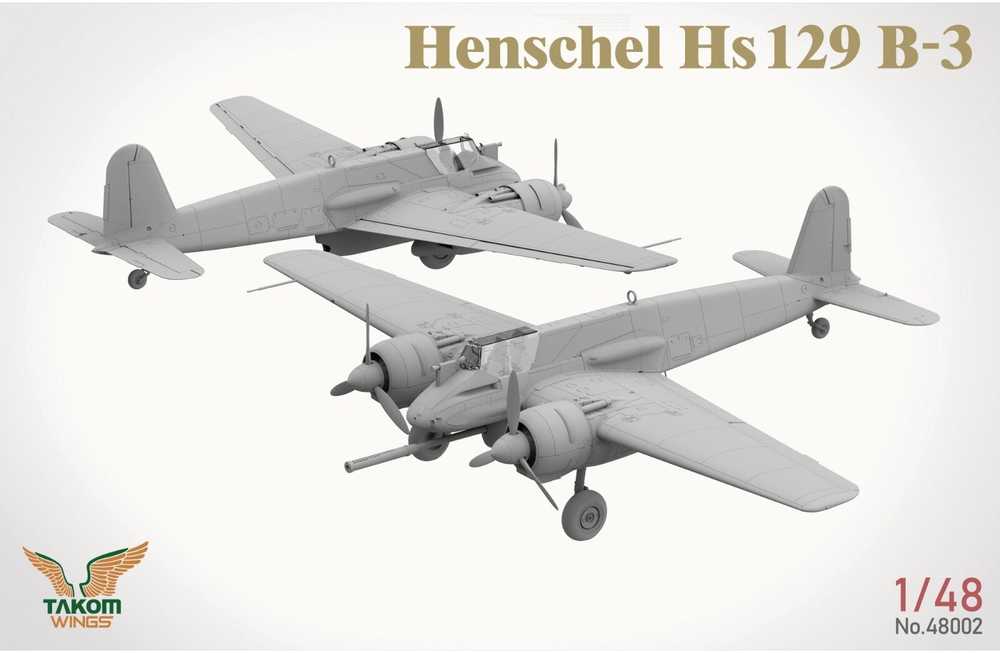 Takom Henschel Hs 129 B-3 1/48 su interjeru, plastikinis modelis 48002
