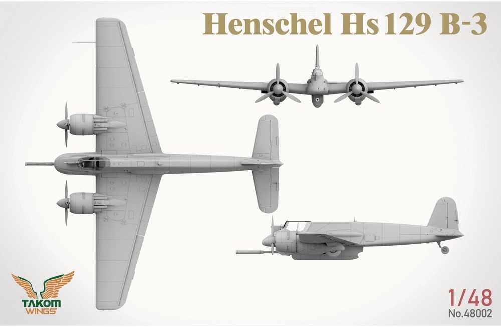Takom Henschel Hs 129 B-3 1/48 su interjeru, plastikinis modelis 48002