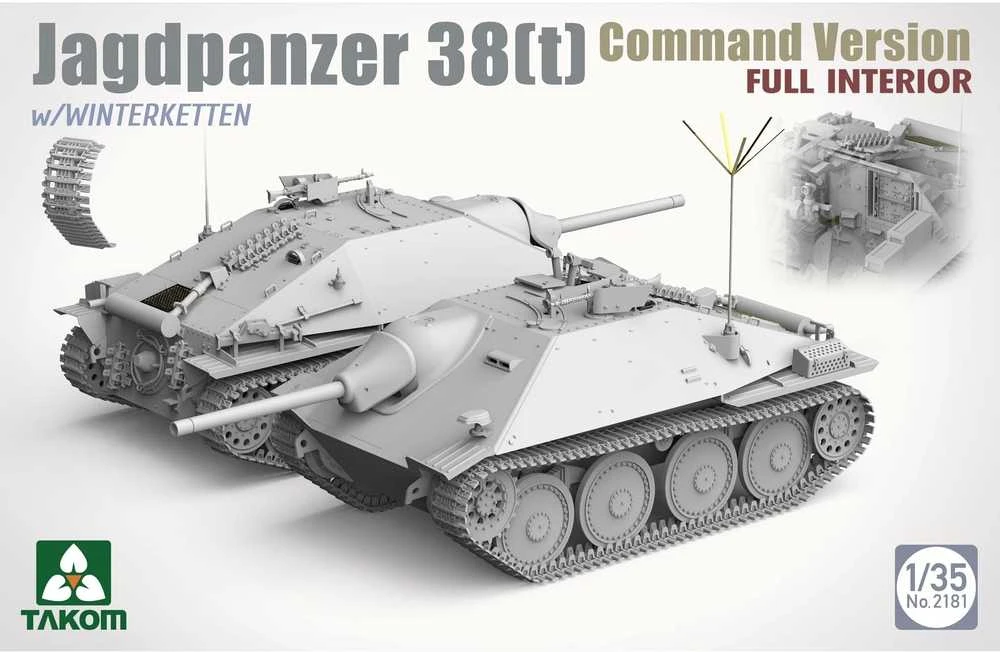 Takom Jagdpanzer 38(t) Hetzer komandinis variantas, pilnas interjeras 1/35 2181