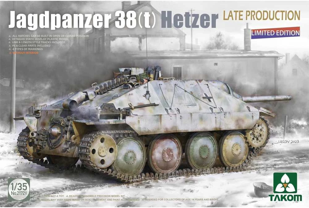 Takom Jagdpanzer 38(t) Hetzer vėlyvas, riboto leidimo 1/35 tanko modelis