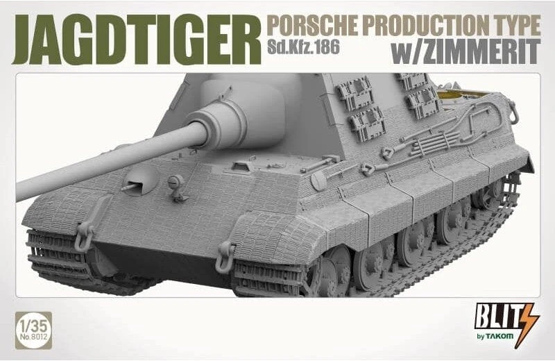 Takom Jagdtiger Sd.Kfz. 186 Porsche su Zimmerit surenkamas modelis 1/35 8012
