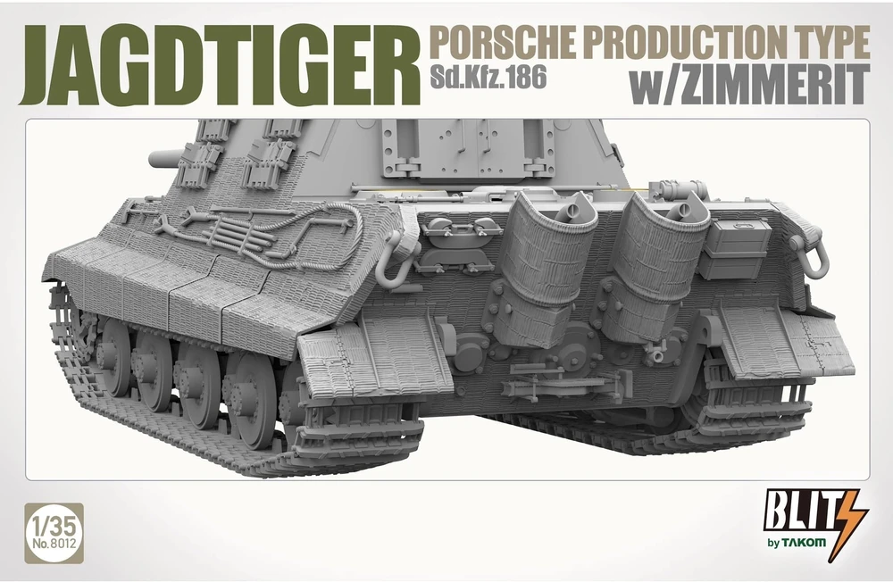Takom Jagdtiger Sd.Kfz. 186 Porsche su Zimmerit surenkamas modelis 1/35 8012