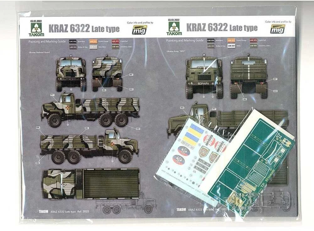 Takom KrAZ-6322 Ukrainos sunkvežimis 1/35 surenkamas modelis