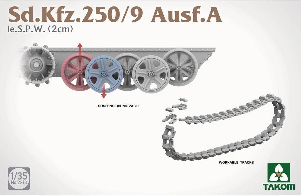 Takom lengvasis šarvuotis Sd.Kfz. 250/9 Ausf. A su 2 cm pabūklu 1/35 2213