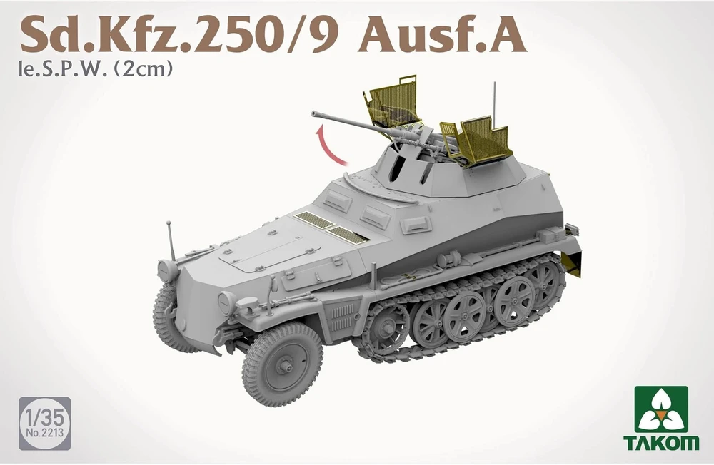 Takom lengvasis šarvuotis Sd.Kfz. 250/9 Ausf. A su 2 cm pabūklu 1/35 2213