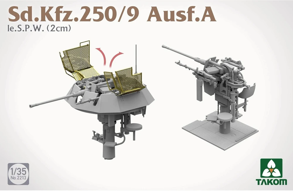 Takom lengvasis šarvuotis Sd.Kfz. 250/9 Ausf. A su 2 cm pabūklu 1/35 2213