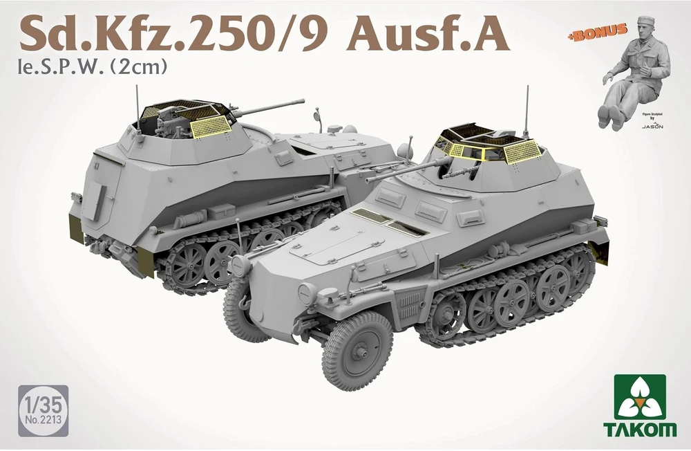 Takom lengvasis šarvuotis Sd.Kfz. 250/9 Ausf. A su 2 cm pabūklu 1/35 2213