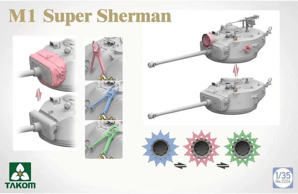 Takom M1 Super Sherman 1/35 plastikinis tanko modelis (2206)
