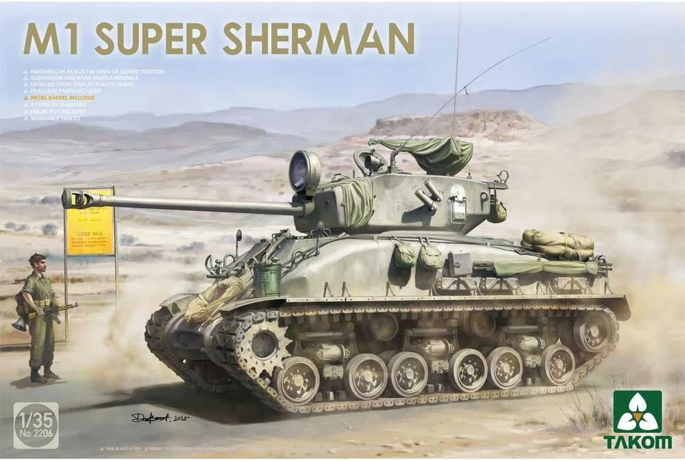 Takom M1 Super Sherman 1/35 plastikinis tanko modelis (2206)