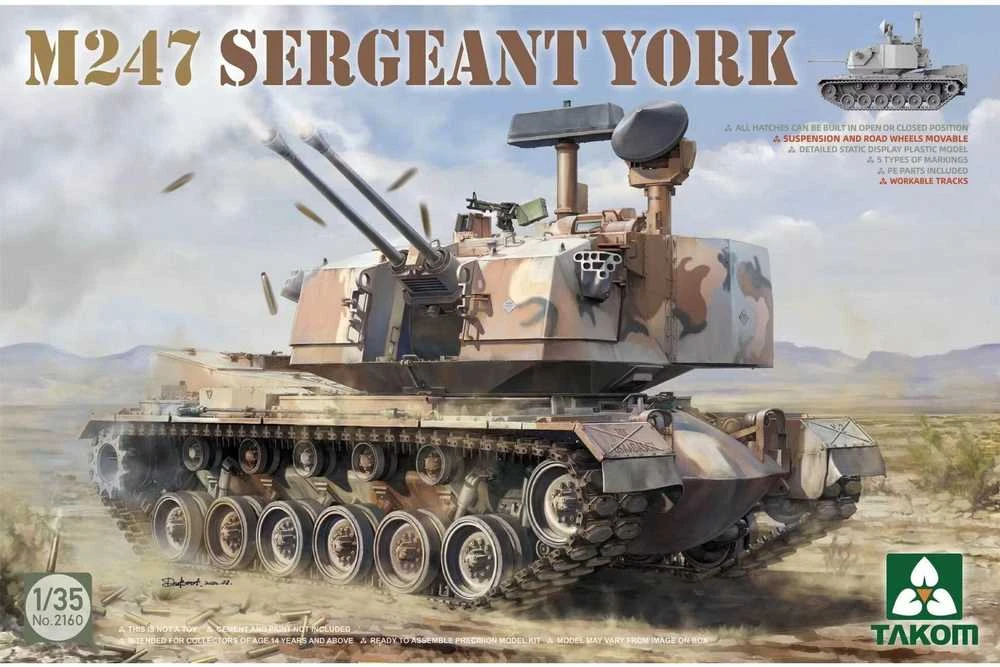 Takom M247 Sergeant York 1/35 plastikinis karinis surenkamas modelis