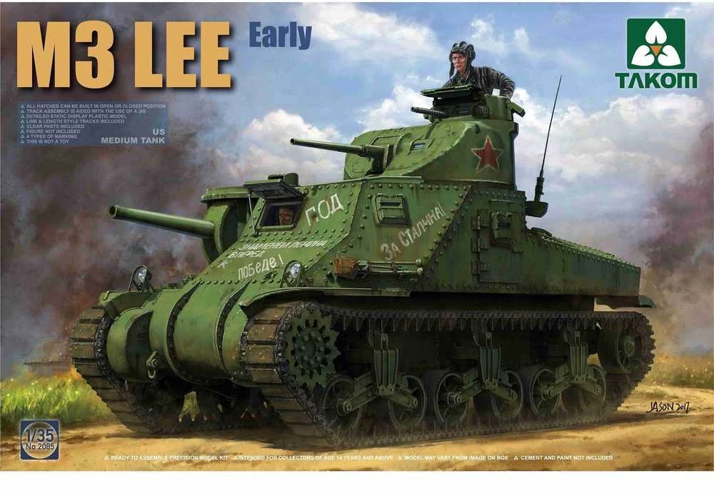 Takom M3 Lee JAV vidutinis tankas 1/35 plastikinis surinkimo rinkinys