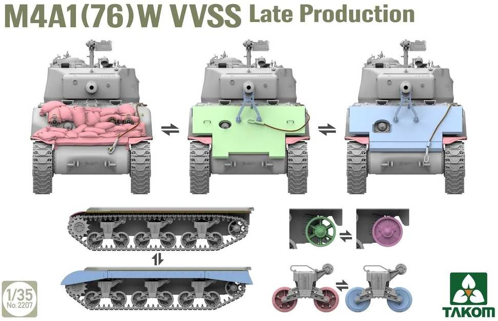 Takom M4A1(76)W VVSS vėlyvasis tankas, plastikinis rinkinys