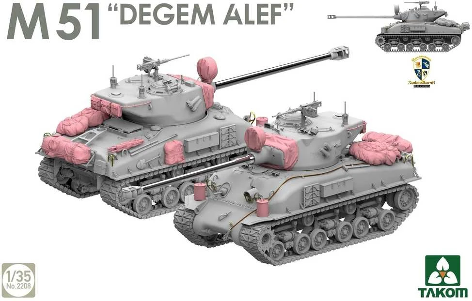 Takom M51 Degem Alef Super Sherman plastikinis tanko rinkinys