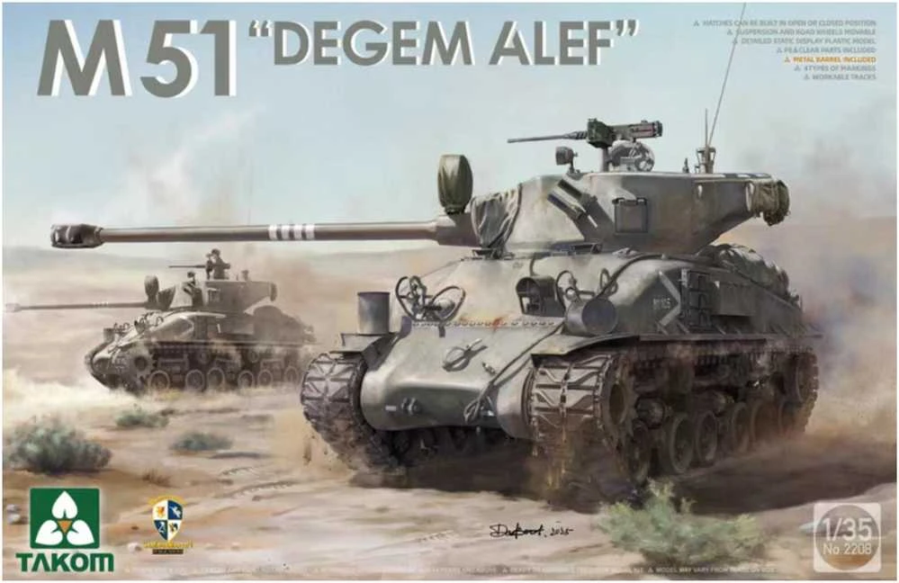 Takom M51 Degem Alef Super Sherman plastikinis tanko rinkinys