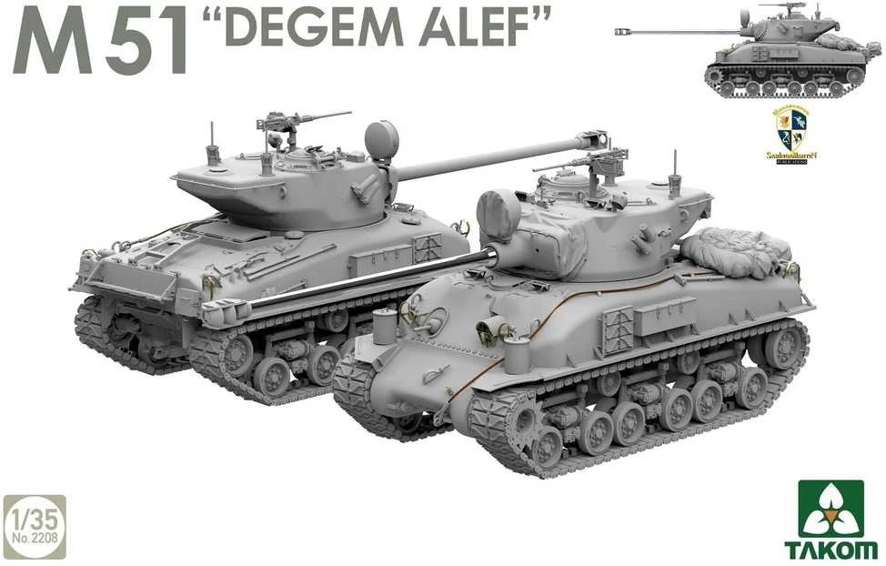 Takom M51 Degem Alef Super Sherman plastikinis tanko rinkinys