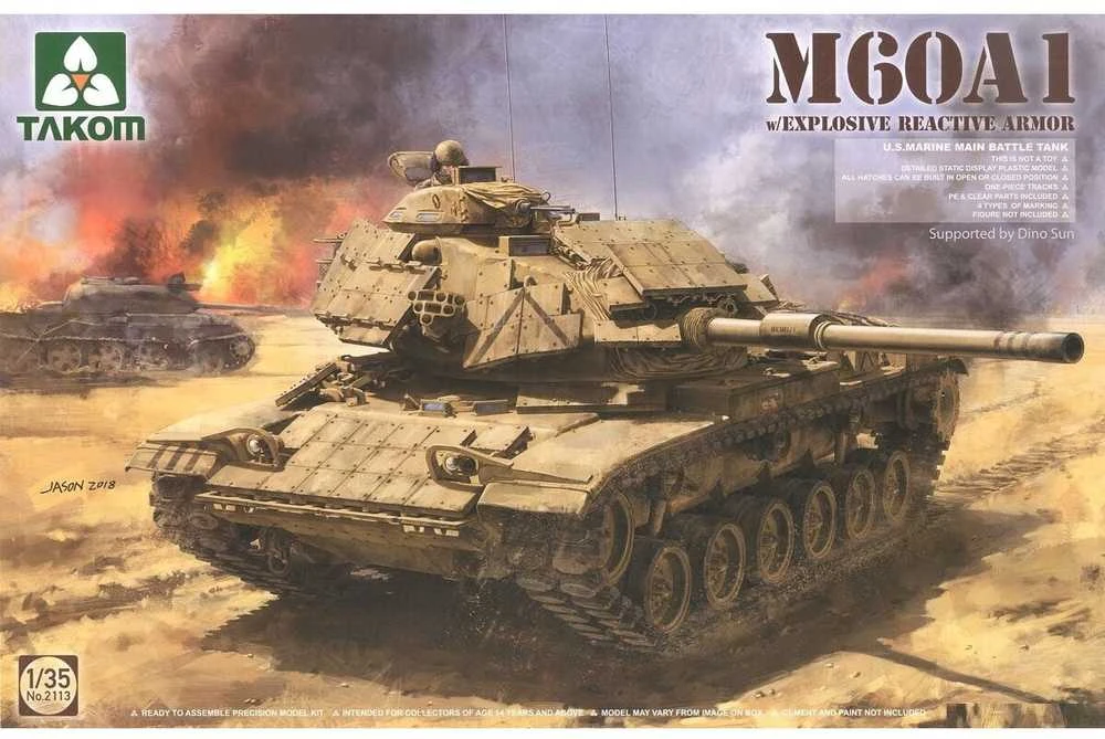 Takom M60A1 ERA tankas 1/35 plastikinis surenkamas rinkinys