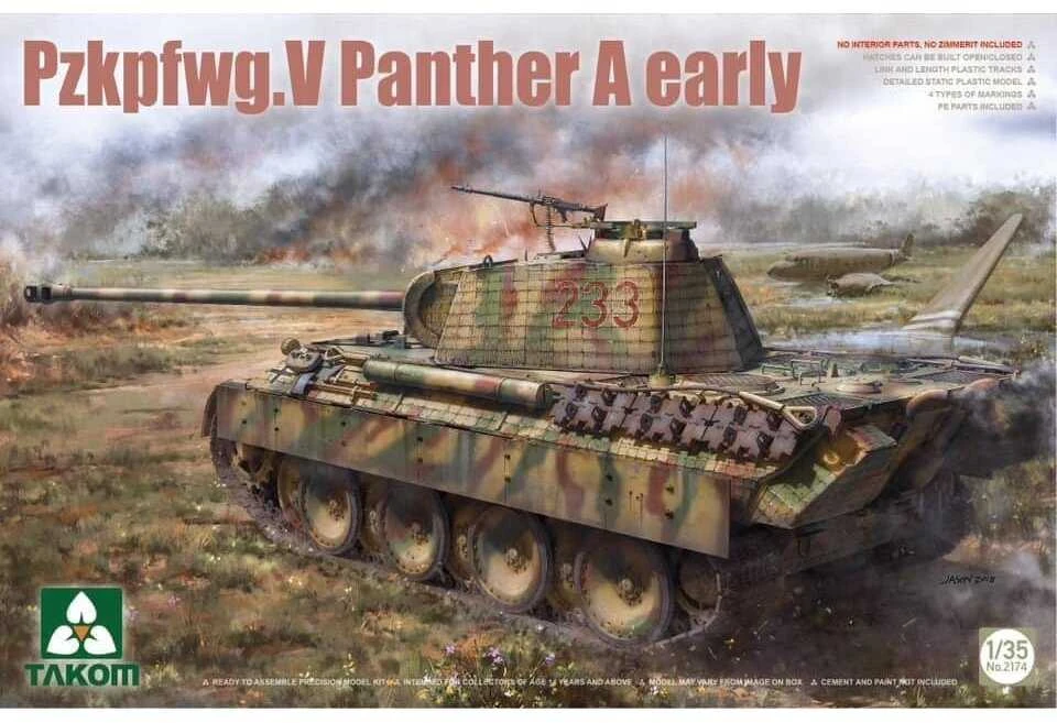 Takom Panther Ausf. A Early 1/35 vokiečių tanko surenkamas modelis