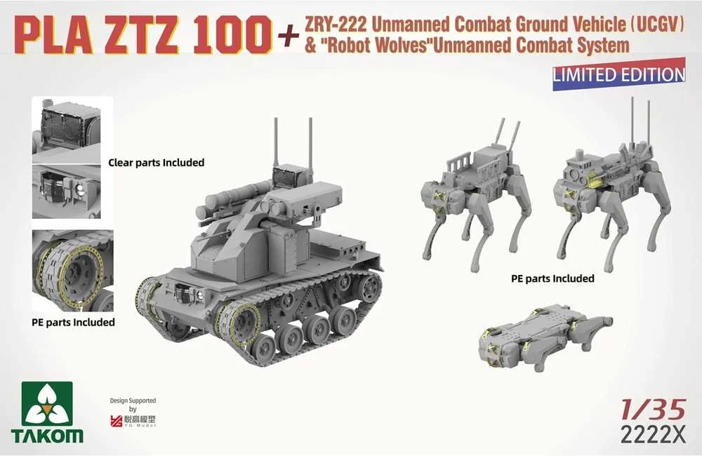 Takom PLA ZTZ-100 su ZRY-222 „Robot Wolves“ 1/35 plastikinis modelis