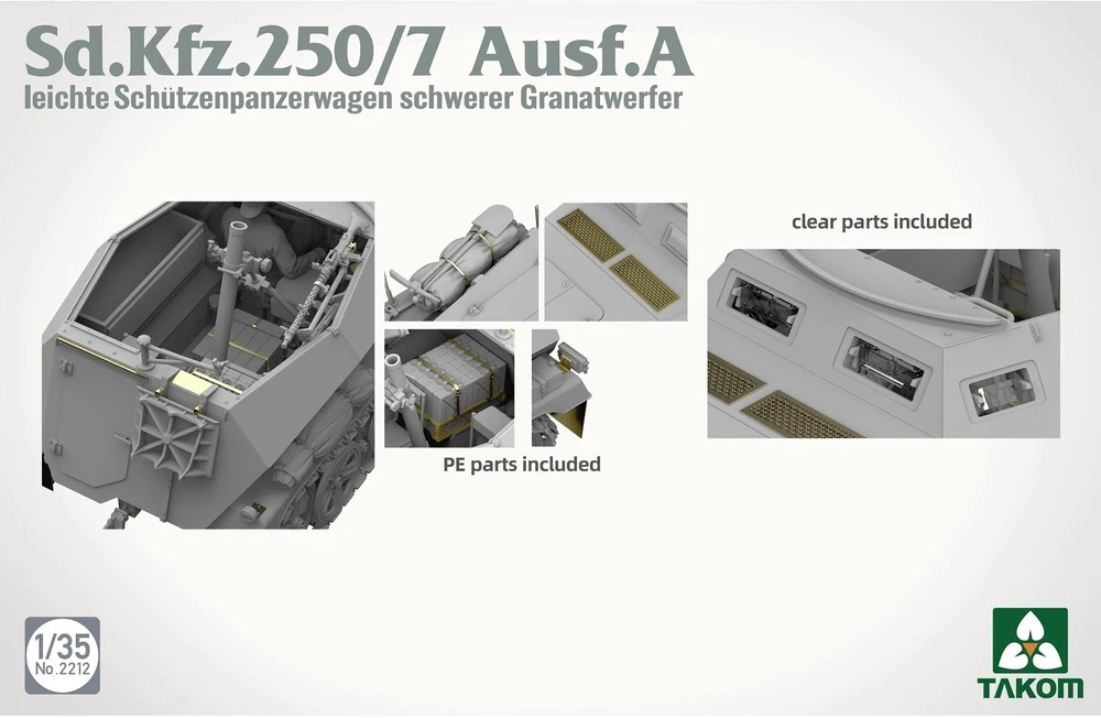 Takom Sd.Kfz. 250/7 Ausf. A plastikinis šarvuočio modelis