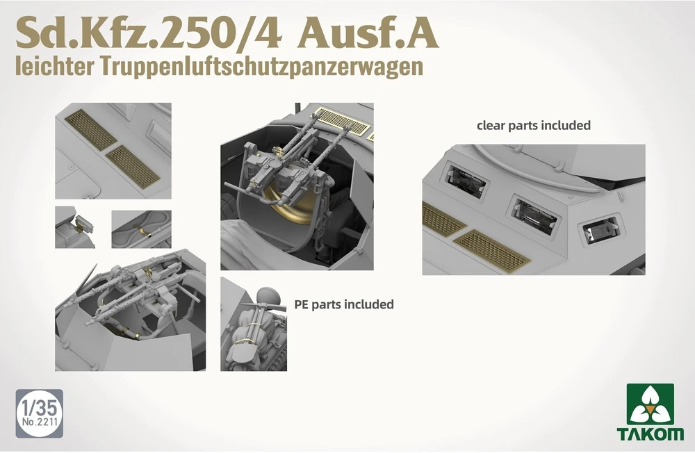Takom Sd.Kfz.250/4 Ausf.A vokiečių šarvuočio plastikinis modelis