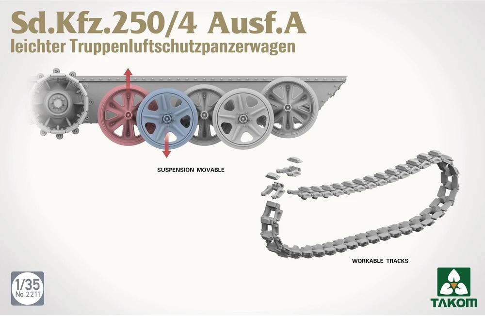 Takom Sd.Kfz.250/4 Ausf.A vokiečių šarvuočio plastikinis modelis