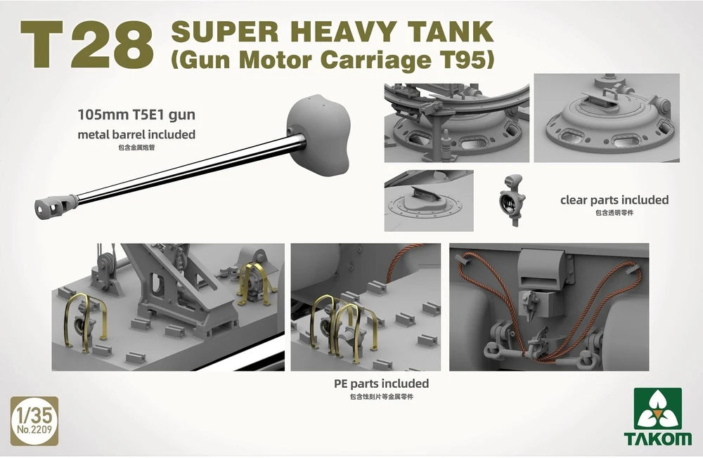 Takom T28/T95 super sunkus tankas 1:35 – detalus surenkamas modelis