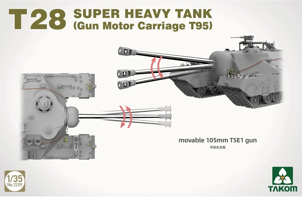 Takom T28/T95 super sunkus tankas 1:35 – detalus surenkamas modelis