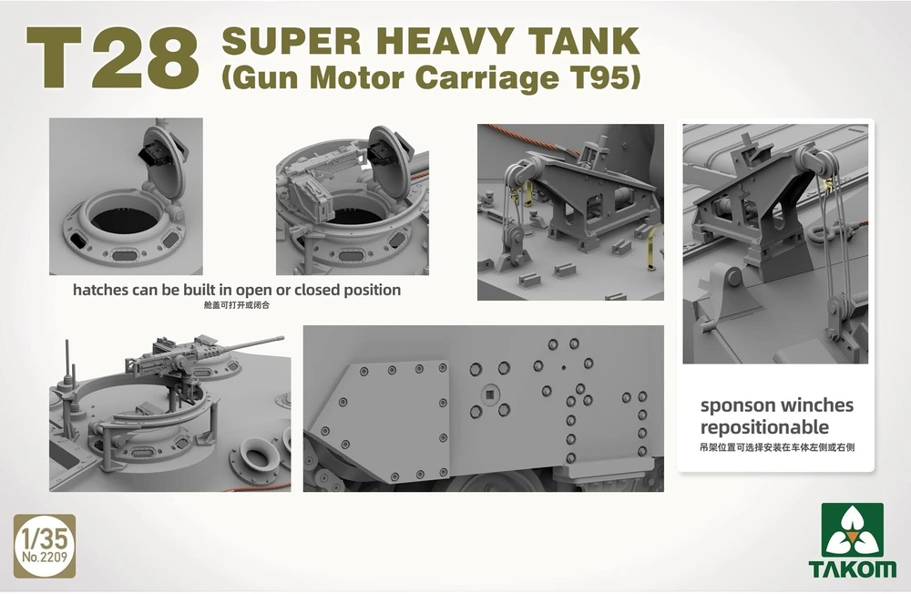 Takom T28/T95 super sunkus tankas 1:35 – detalus surenkamas modelis