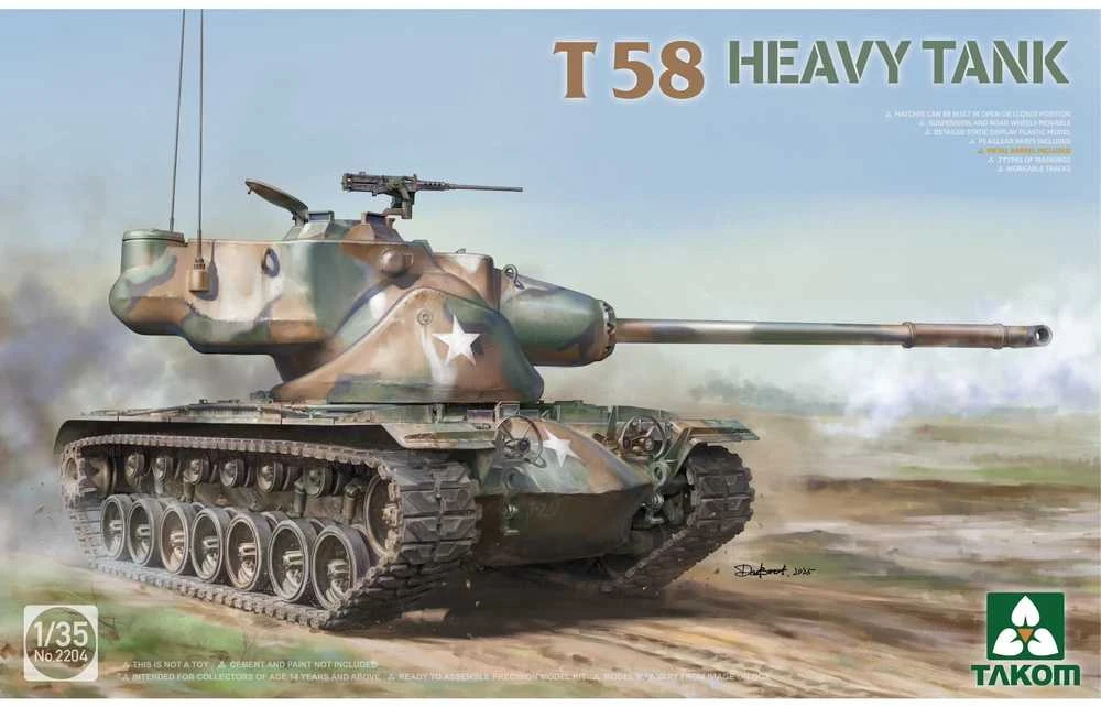 Takom T58 sunkusis tankas 1/35 plastikinis modelio rinkinys